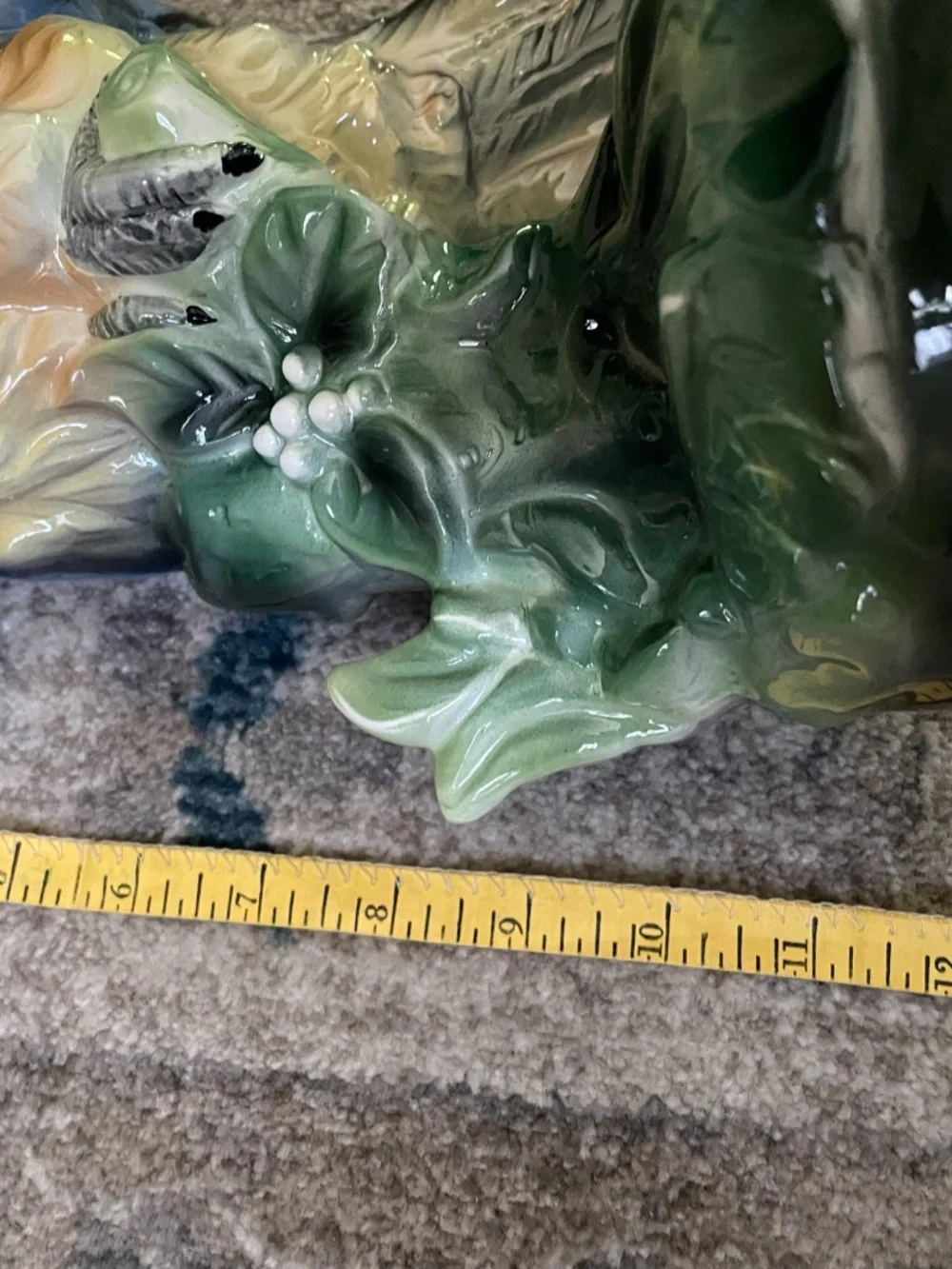 Vintage Italian Ceramic Porcelain Majolica? Parrot Bird Statue Figure 12